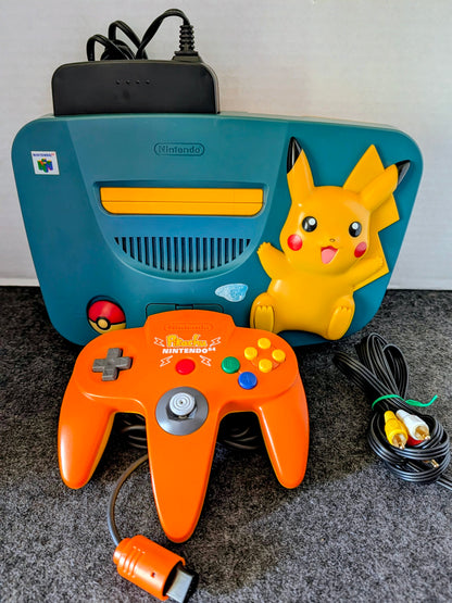 Blue & Yellow Pikachu N64 (Yellowed)`