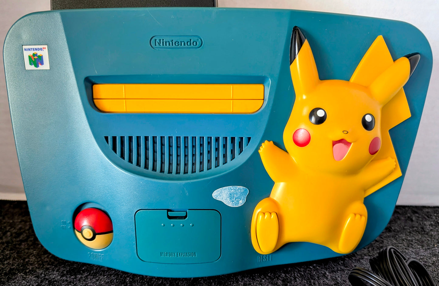 Blue & Yellow Pikachu N64 (Yellowed)`