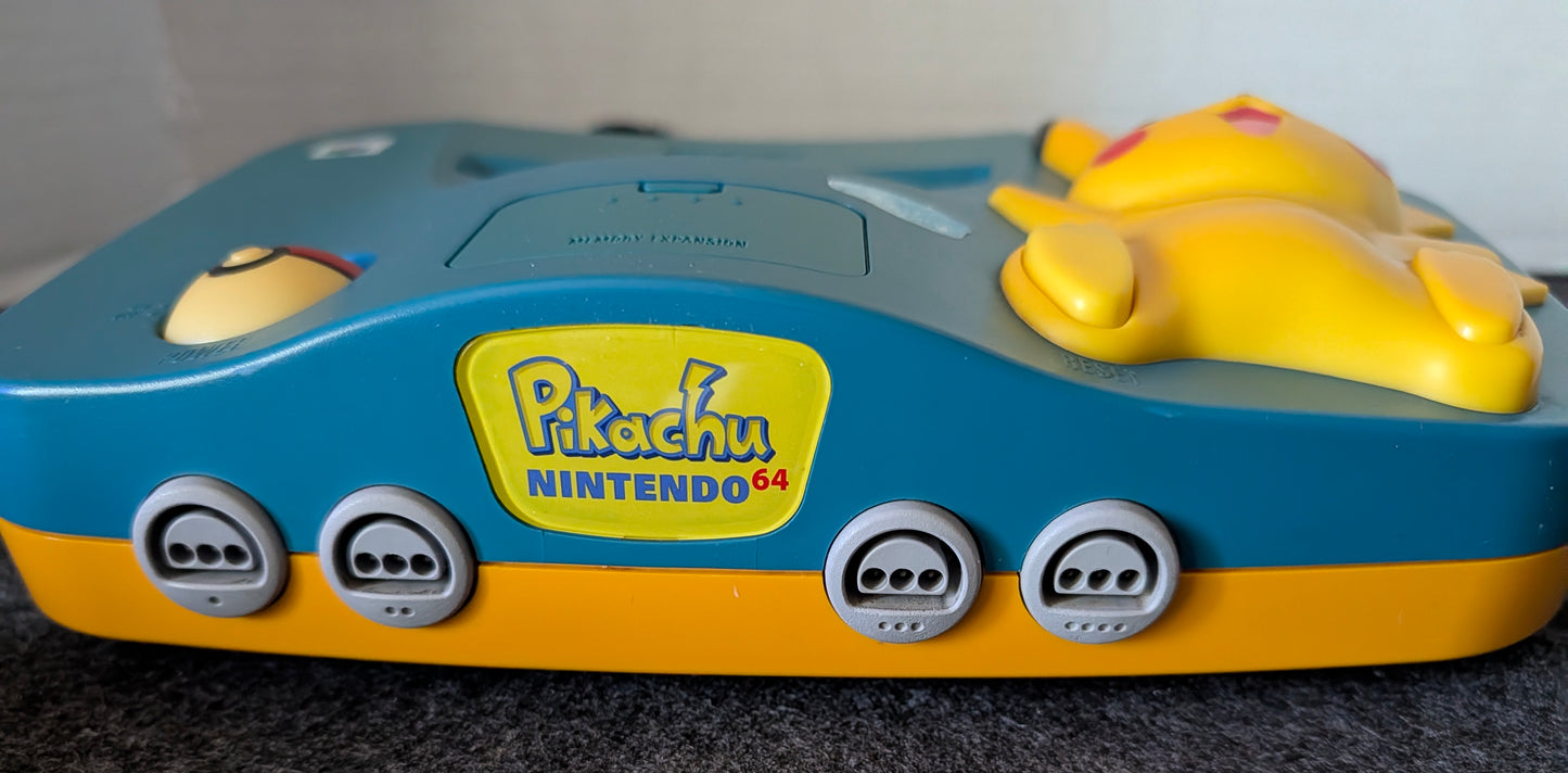 Blue & Yellow Pikachu N64 (Yellowed)`