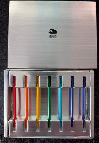 Club Nintendo Platinum Reward 7-Color Rainbow DS Stylus Touch Pen Set.